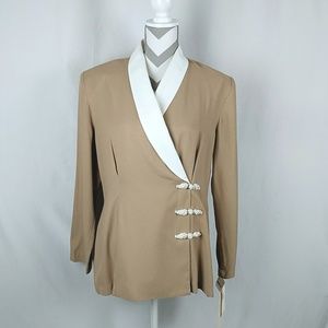 Vintage 90's Blazer Sz 14 Tan Beige Brown
